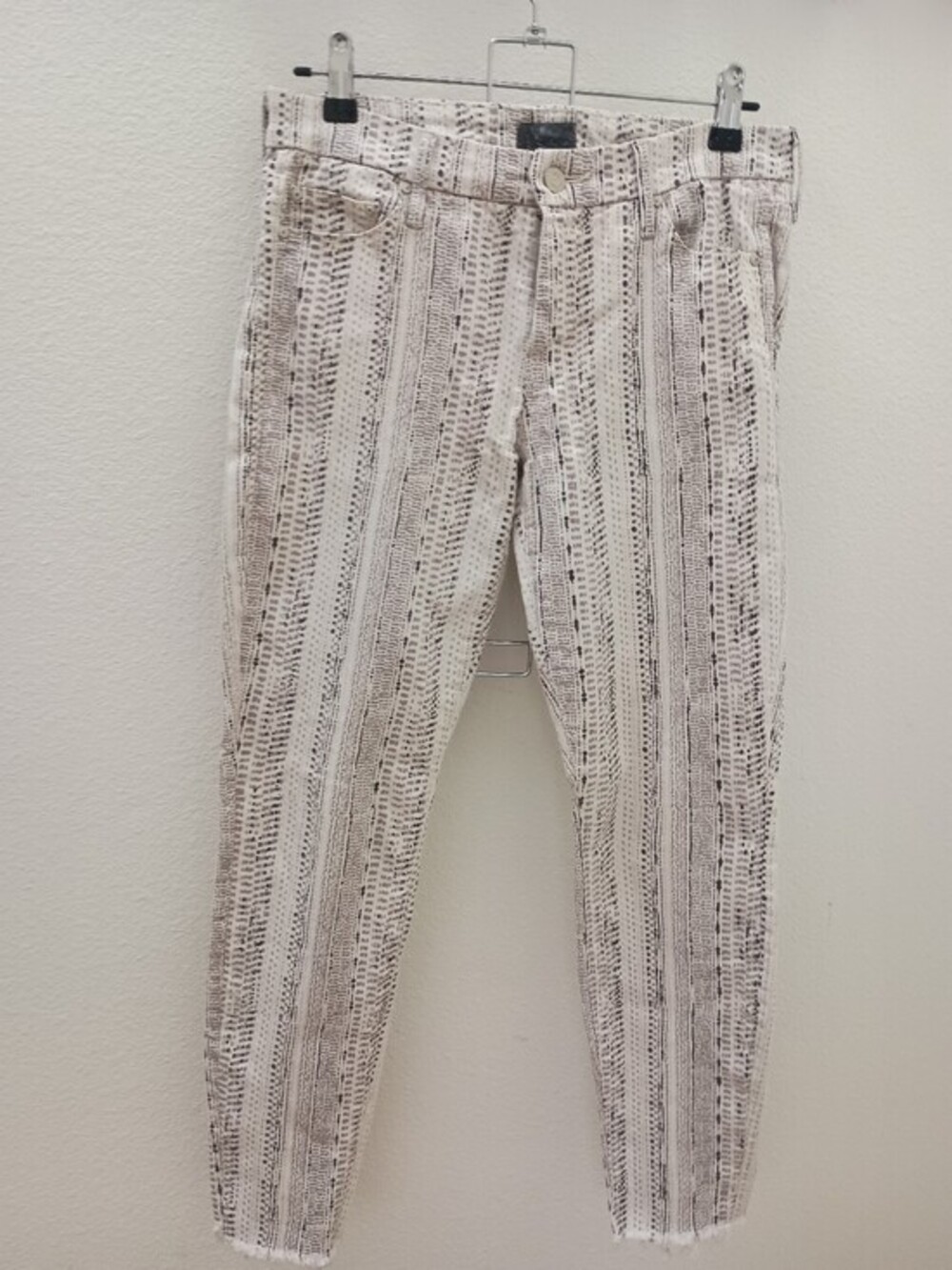 MOTHER The Looker Ankle Fray Jeans Slipstream Printed Stripe - Size 28